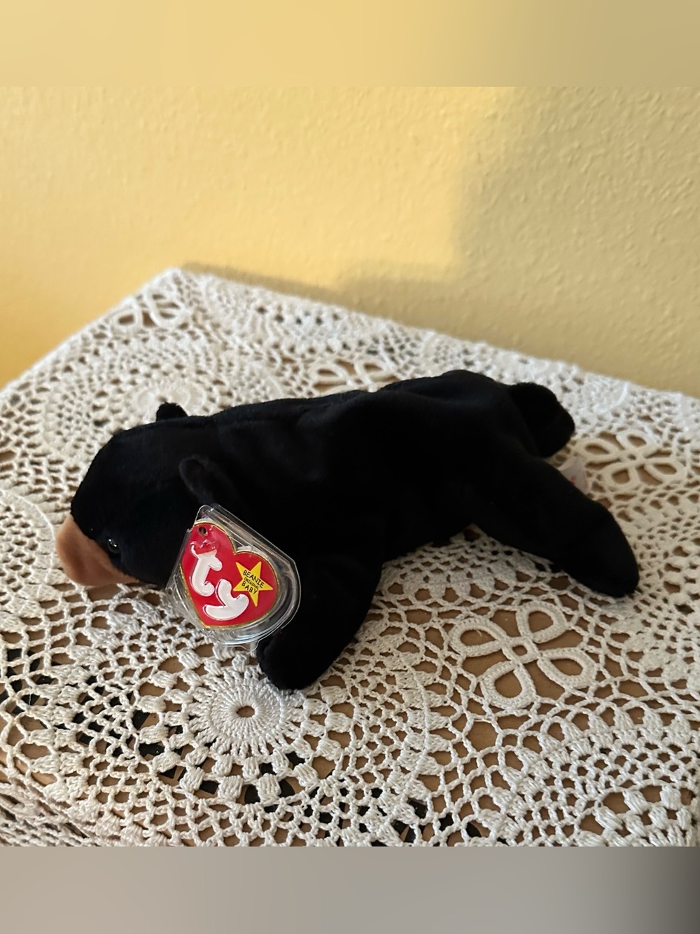 Rare Ty Beanie Baby Blackie The Black Bear Swing Tag Errors 93-94 P.V.C. PELLETS